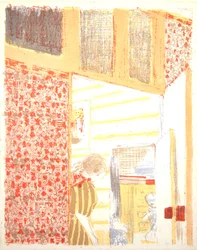 Interno con carta da parati rosa III, 1899